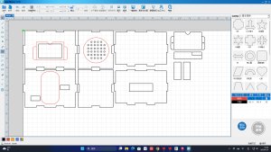 图 4-7 LaserMaker 激光切割排版图（3 mm 椴木板，内部安装件）